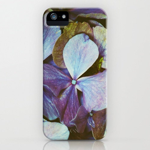 iPhone Case - 5 4 4s 3g 3gs - Goodbye Summer - flower - hydrangea - floral - nature - purple - vintage - rustic