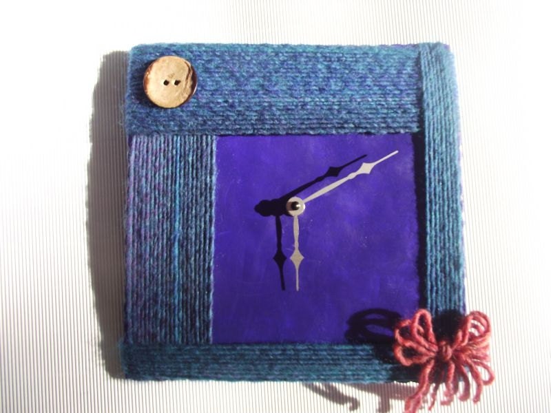 Wall Clock, Unique Wall Clock, Coffee Shop Decor, Wool Clock, Cool Clocks, Wall Hanging, Wall Art, Wall Decor, Polymer Clay