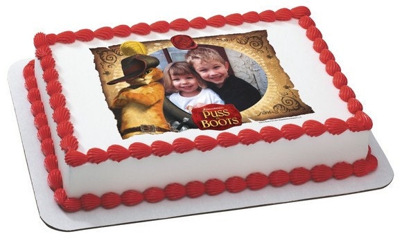 PUSS IN BOOTS-Parchment Edible Image Cake Topper Il_570xn