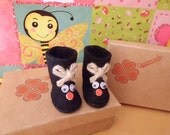 Felt boots with rubber sole. 100% handmade