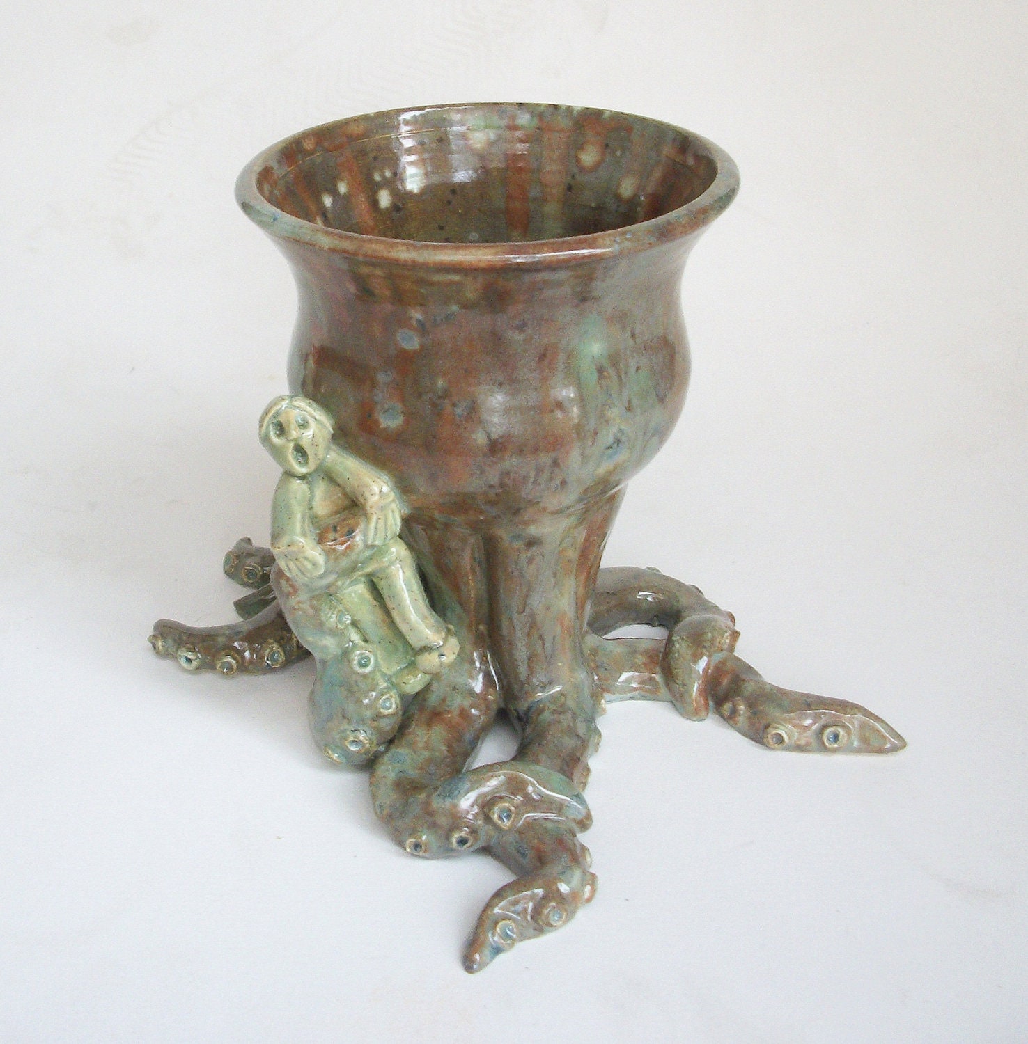 Attack Of the Octopot Handmade Ceramic Octopus  Sculpture Planter