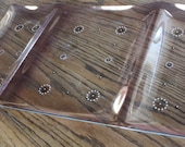 Beautiful Mid Century Snow Flake Design Glass Serving Tray