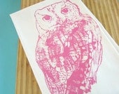 Owl Kitchen Towel - Printed Tea Towels - Dish Cloth  CUTE screenprint retro kitchen Indie Housewares