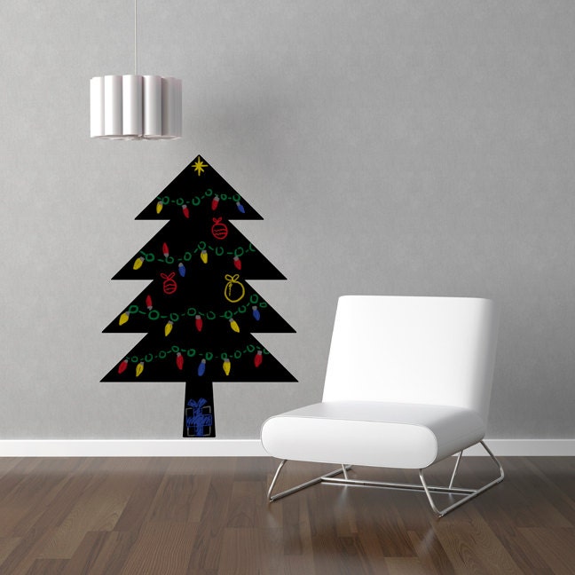 Simple Christmas Tree Chalkboard Wall Decal