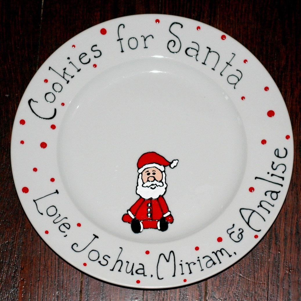Personalized Cookies for Santa Claus Plate Custom with your children's names