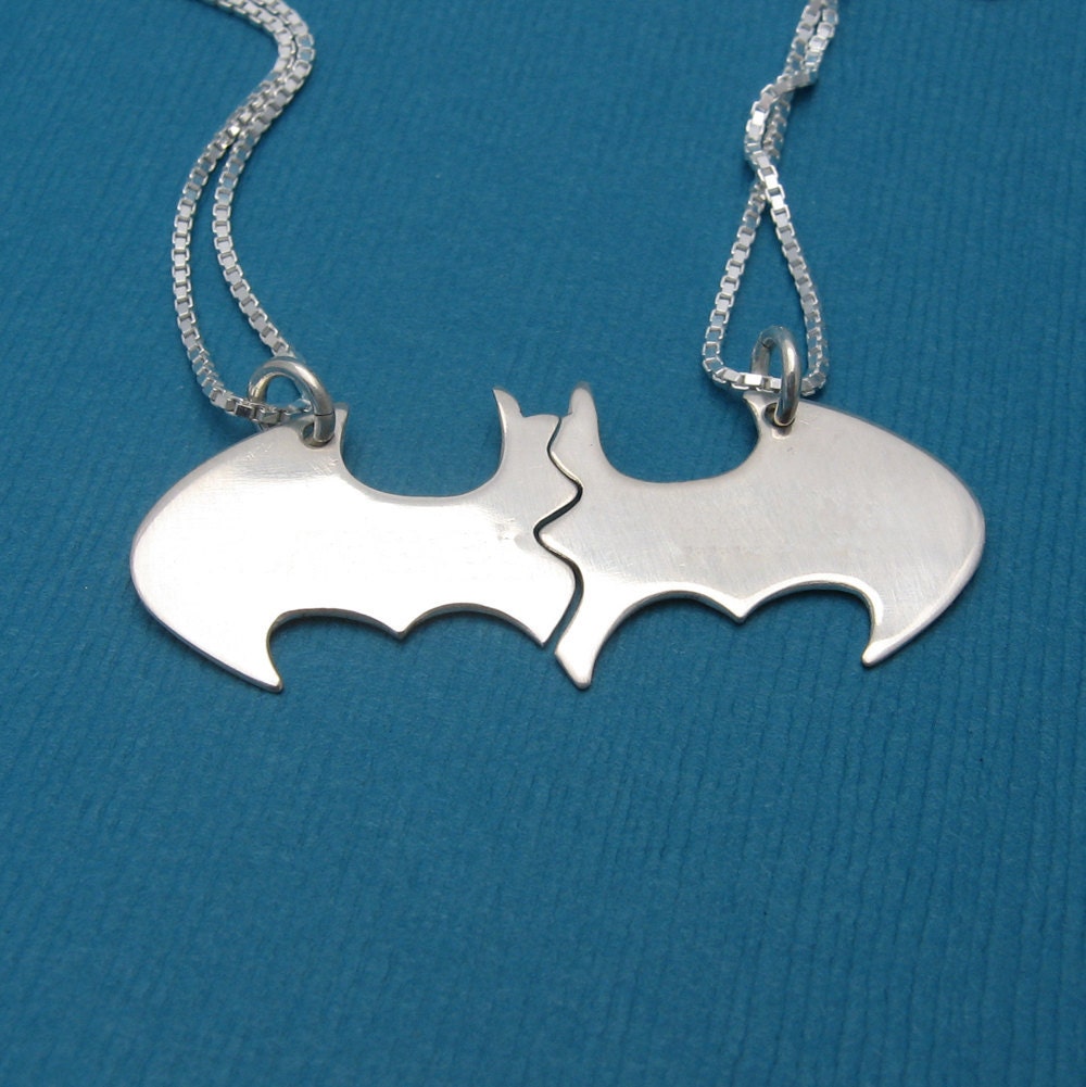 BLANK Batman Best Friend necklaces on silver CHAINS