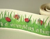 Happy Day  Wide Cotton Tape