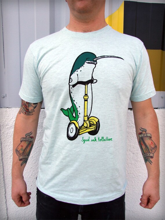 Narwhal Named GOB shirt - unisex sizes in heather green - narwhal tshirt
