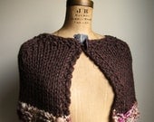 SALE. Brown knit capelet Urban Gypsy.