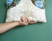 Oversize Zipper Pouch Handprinted Screenprint Queen Annes Lace