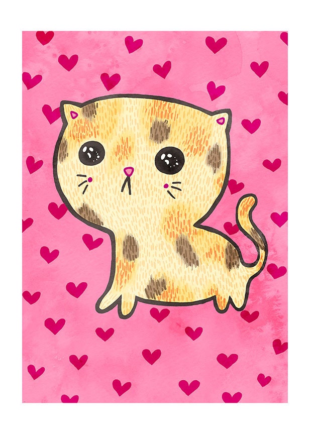 Sad Cat 5x7 Illustration Print