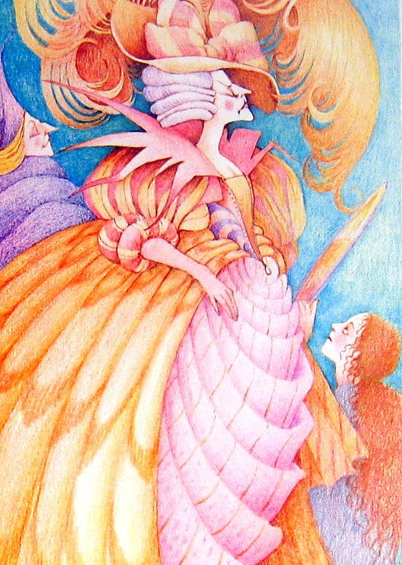 1987 Cinderella The Glass Slipper Vintage Fairy Tale Book Plate
