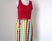 Vintage Tennis Skirt Skort Shorts in Primary Colors with Belt Vintage Size 12 New Old Stock with Tags