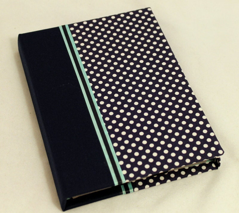 iPad Cover, Hardcover iPad Case Stand, Personalized iPad 3, iPad 2 Case,  Navy Dots, Magnet Close