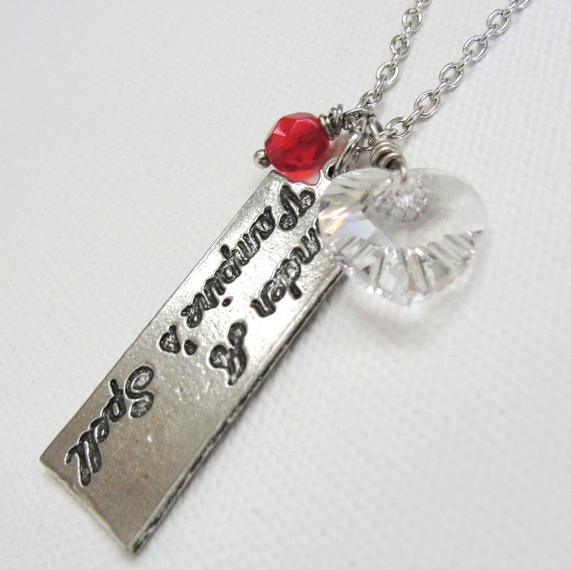 Under a Vampire's Spell with Swarovski Crystal Heart Charm Necklace. Choose your colors