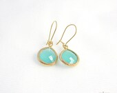 Turquoise earrings, aqua earrings, wedding jewelry, birthstone earrings