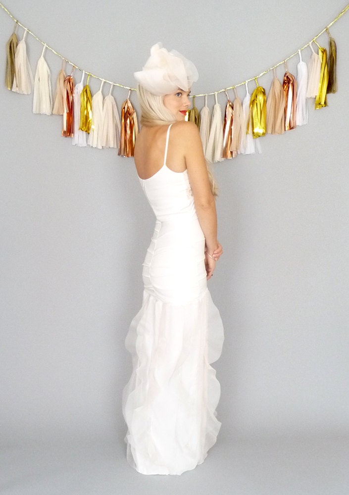 Ina: Romantic Fit and Flare Airy Chiffon and Organza Ruffles Mermaid Wedding Gown