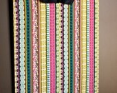 Magnet Board (20x20) in Purple, Blue and Green Stripe Fabric