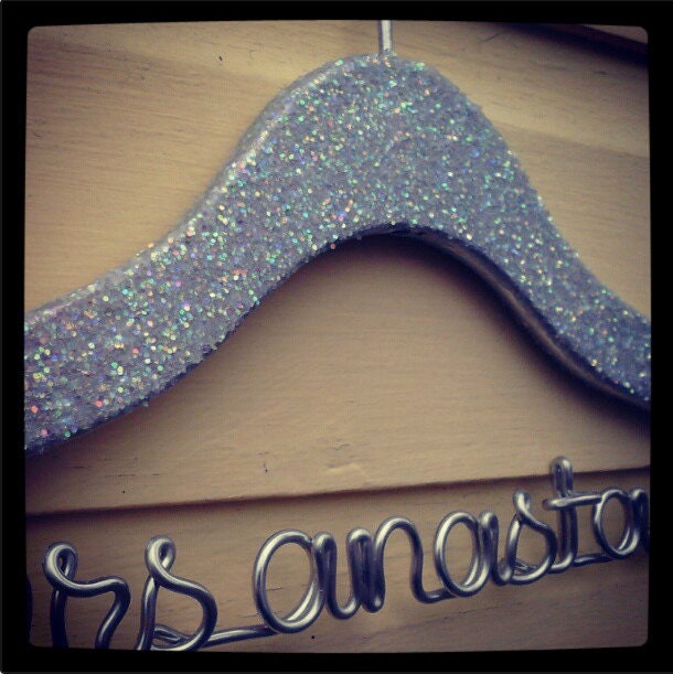 Sparkle Wedding Hanger, Personalized Hanger, Custom Hanger, Bride Hanger, Name Hanger, Bridal Gift, Bridesmaid Gift, Glitter Wood