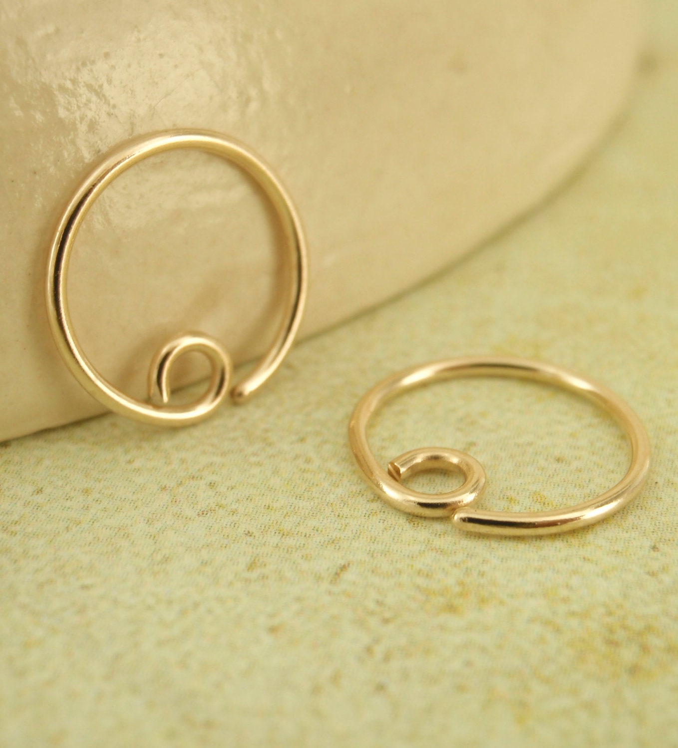 20 gauge Solid 14kt Gold Hoop Earrings - 20mm
