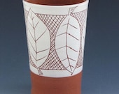 Tumbler with Leaves and Cross Hatch Pattern -TB8