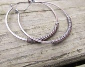 Copper Hoop Earrings Wire WrapCopper Hoops Big Earrings Rustic Jewelry DanielleRoseBean Large Hoop Earrings