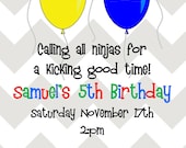 Ninja Balloons Invitation
