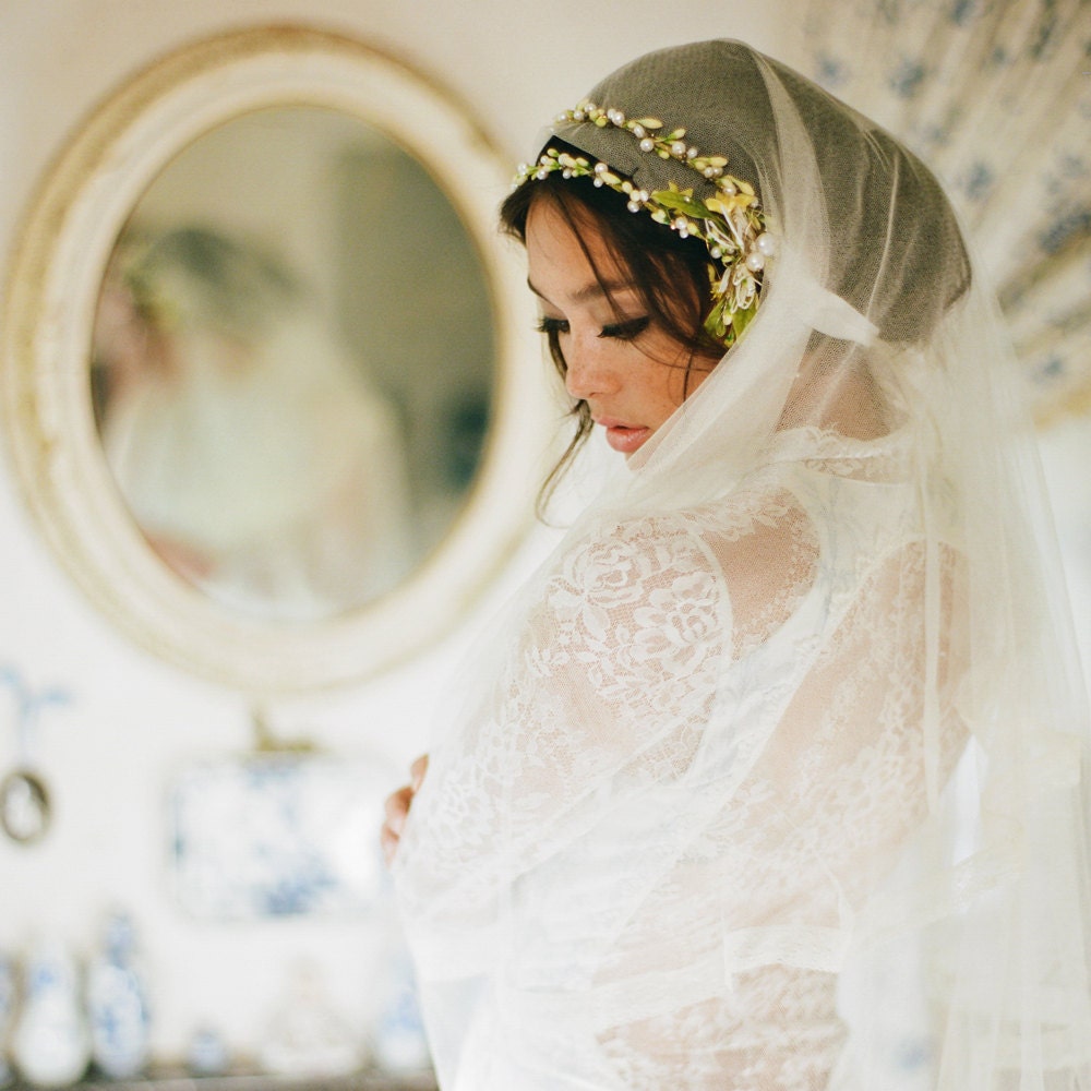 Vintage Inspired Double Orange Blossom Wedding Crown 705