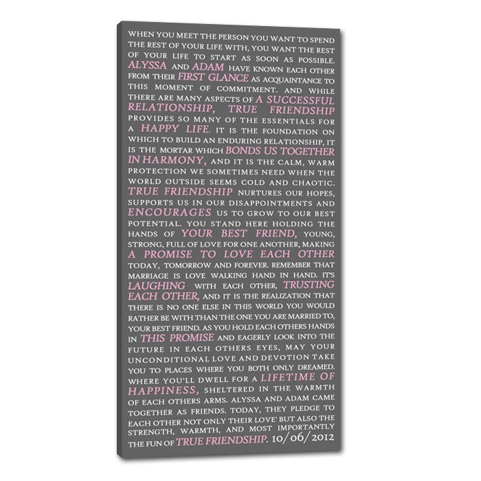 Personalized Wedding or Family Signage Lyrics Bus Roll Long Distressed Art 16x48 inch READY TO HANG canvas