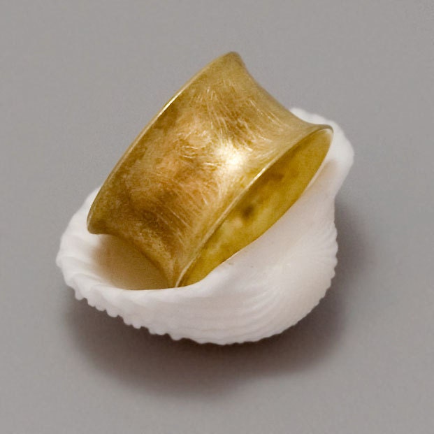 Wide Gold Ring - Handmade 14k Yellow Gold Plated Jewelry - Your One and Only Band