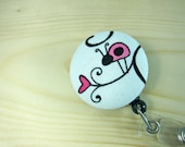 Retractable Badge Holder ID Badge Reel - Ladybug Heart