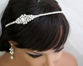 Simple Bridal headband, Rhinestone headband Wedding Hair Accessories side tiara, Mandy
