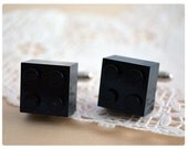 Cufflinks With LEGO Bricks - Black Lego Cufflinks Groomsmen Gift - Wedding Cufflinks - Father's Day 2013