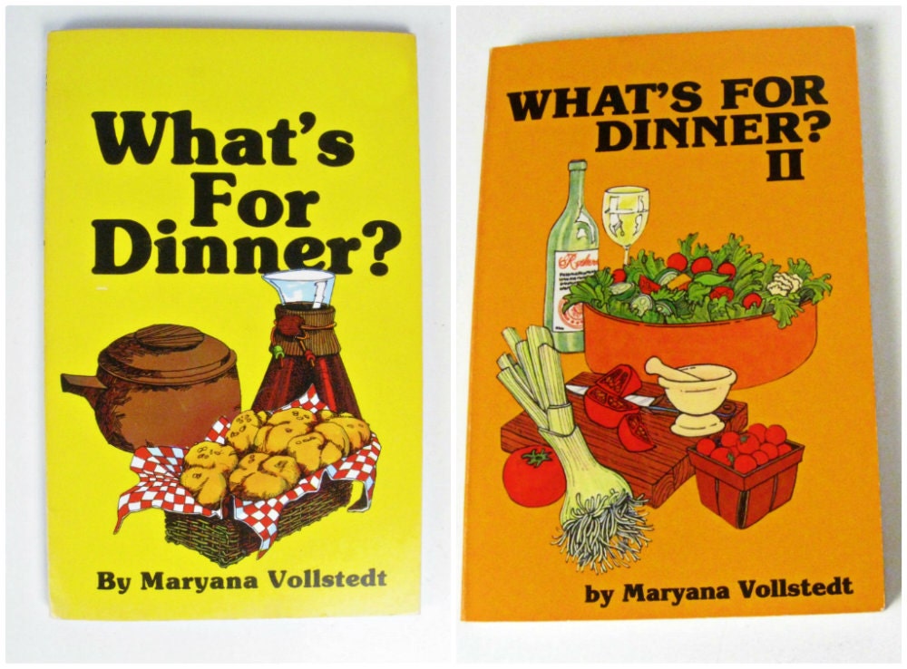 vintage What's for Dinner cookbook - set of 2
