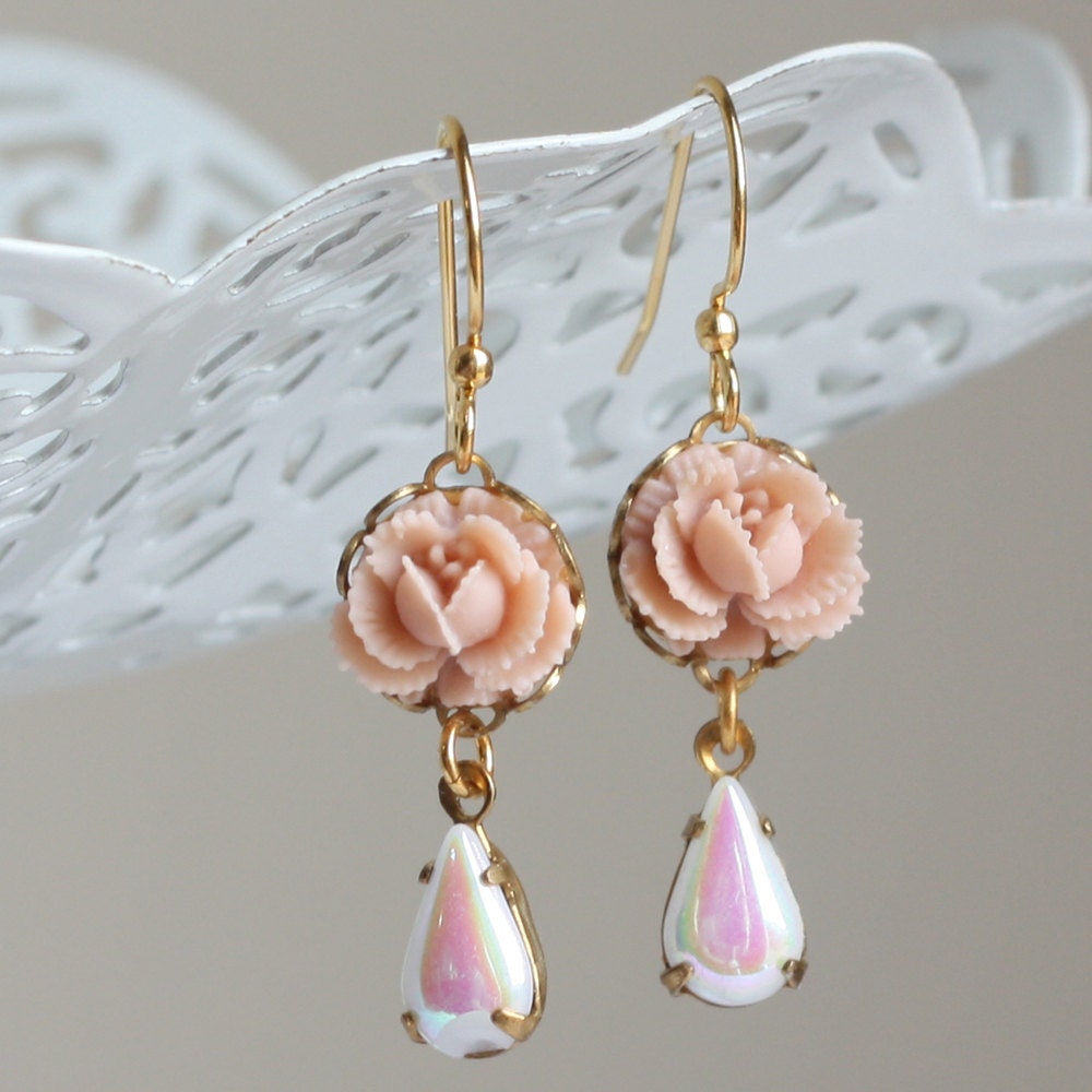 Dainty Rose Drop Earrings