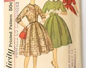 Simplicity 3537 Vintage 1960s Two-Piece Suit Dress Pattern Bust 32 Blouse and Full Pleated Skirt