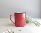 RESERVED / red enamel cup / camp cup