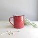 RESERVED / red enamel cup / camp cup