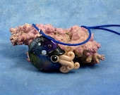 Cosmic Nautilus Necklace, Polymer Clay Space Jewelry