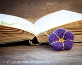 Handmade Crochet Flower Bookmark Purple Morning Glory