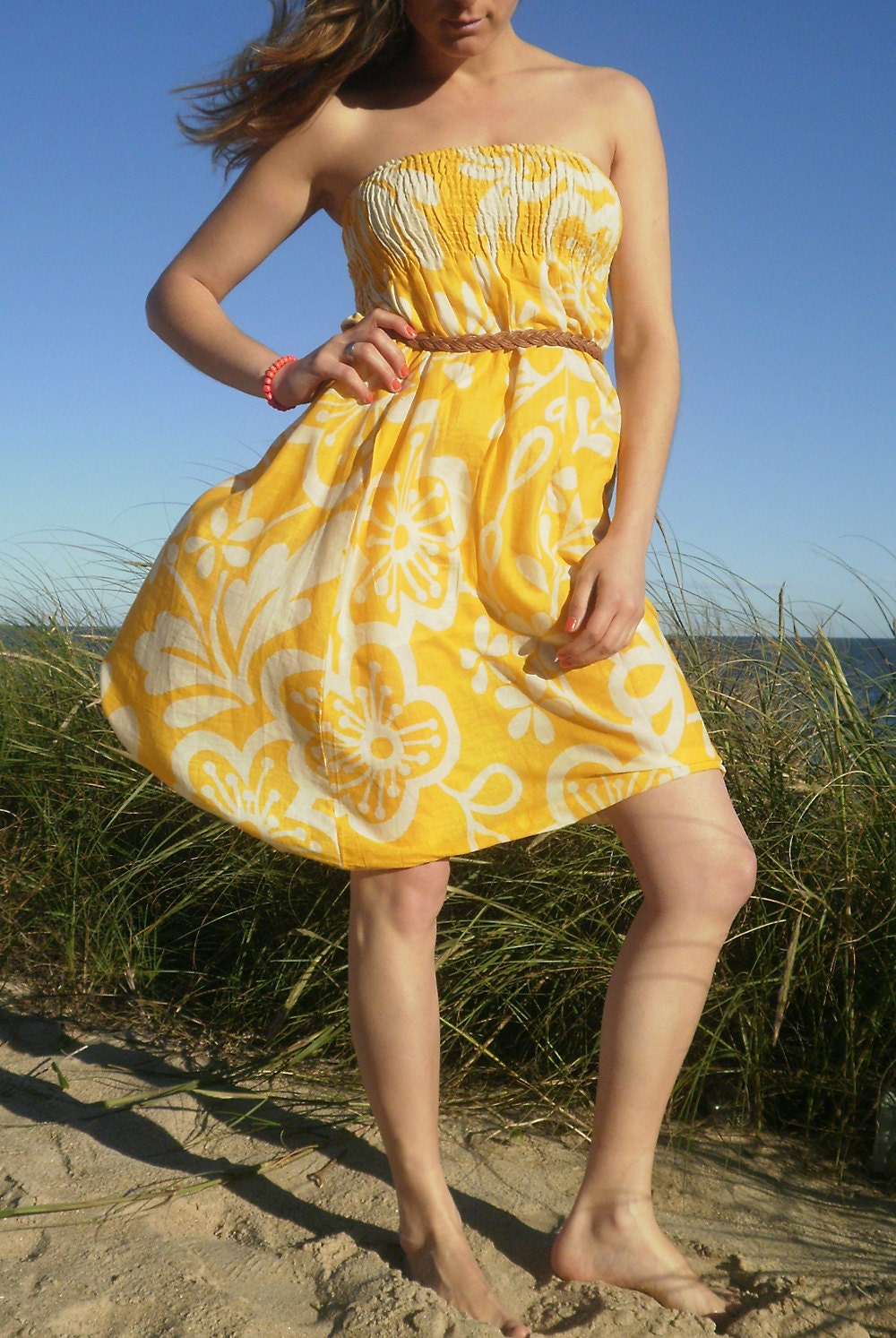 SALE - Dress- strapless-sundress, skirt - SUN -