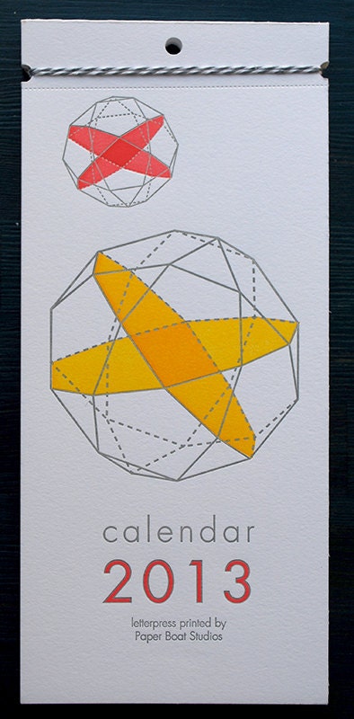 2013 Letterpress Printed Wall Calendar (Geometry)