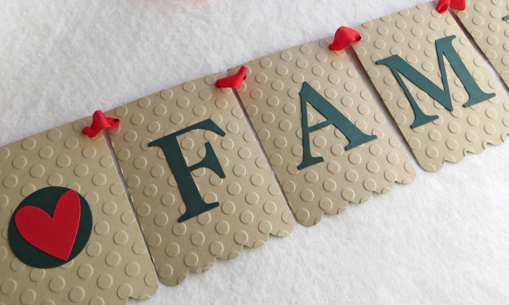 Family Banner - Embossed Lrg Dots - READY TO SHIP - Family Photo Prop Home Decor Family Reunion Sign Il_570xn