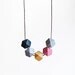 Geometric Necklace / Boho Necklace / Wooden Necklace/  Grey Yellow Pink Navy Blue Necklace