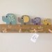 Family of 4 Elephant  Peg Rack - eco friendly by Maple Shade Kids
