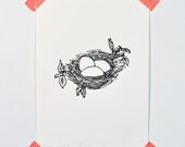 Nest (drawing in thread)- Letterpressed Print