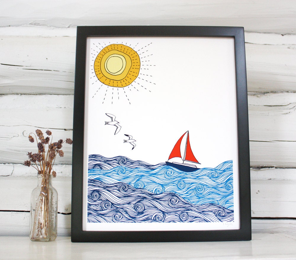 Sailboat print.