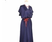 Starshine Deep Blue Vintage Dress - 80's Dance Party - size Large