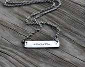 Personalized Pendant Necklace -  Silver - Aluminum - Rectangle - Modern  - For Her