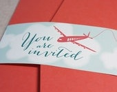 Destination Wedding Invitations, The Alex, 50 boarding pass style sets with pocketfolders and eco-friendly materials